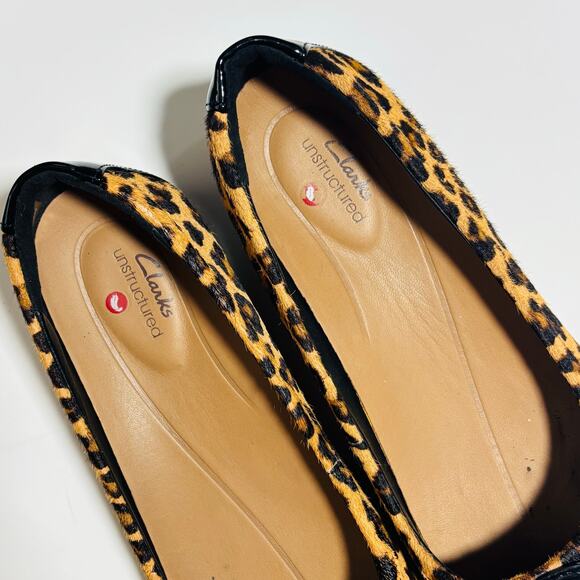 Clarks Cheetah Print Heels – Buckle Low Heel Comfort Shoes - Picture 4 of 9